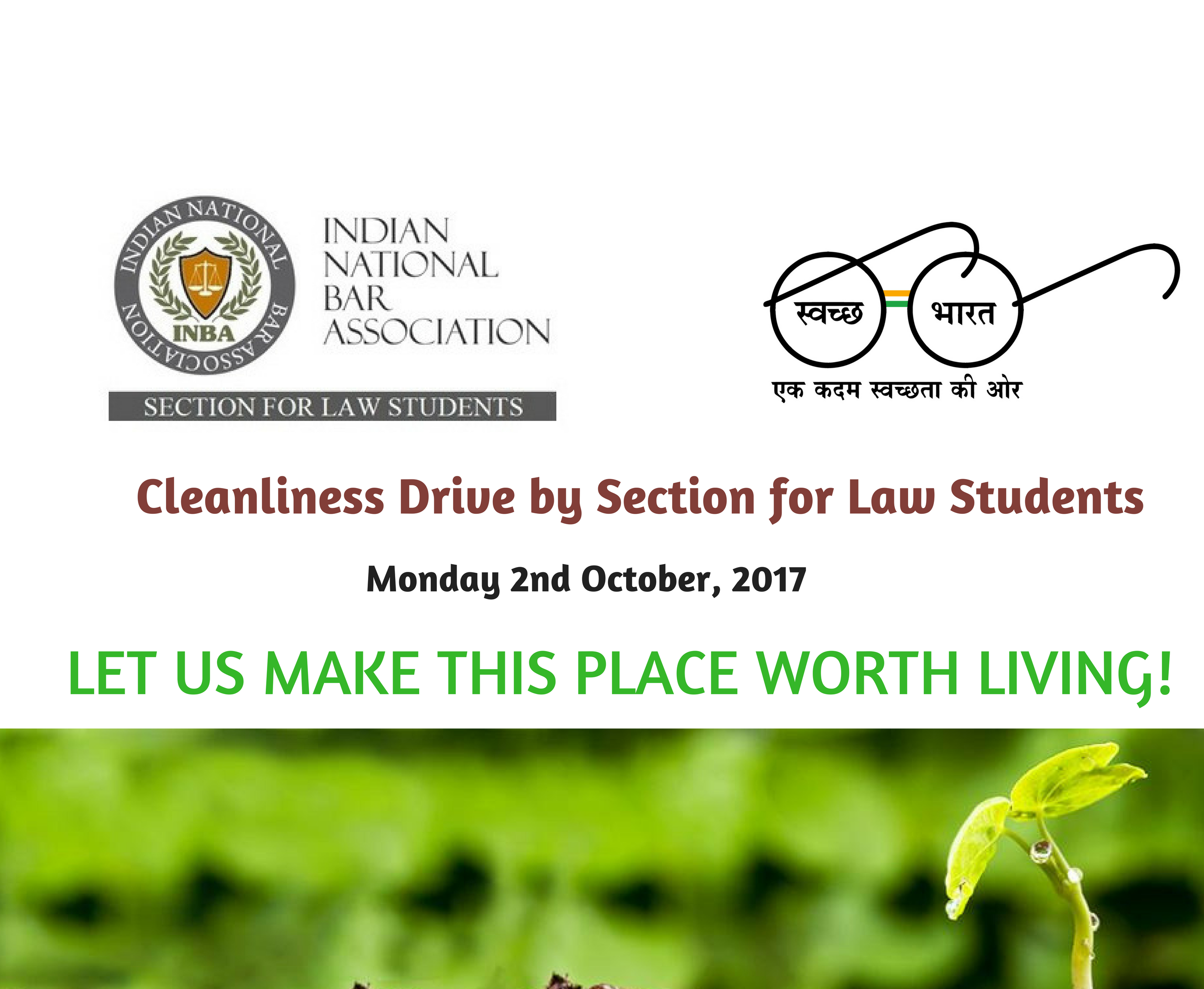 Cleanliness Drive by Section for Law Students, INBA