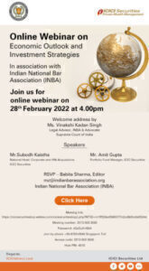 INBA Partners ICICI Securities For Online Webinar On Economic Outlook & Investment Strategies On February 28, 2022, at 4 P.M