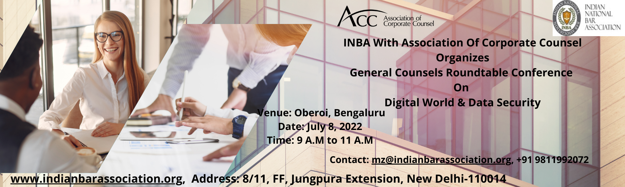 INBA With Association Of Corporate Counsel Organizes Roundtable Conference On July 8, 2022 At Oberoi, Bengaluru