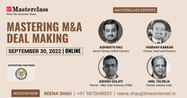 INBA Partners ET For Online Masterclass On M&A Deal Making On Sep 30