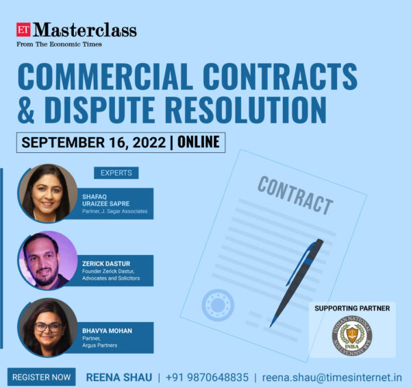 INBA Partners ET For Online Masterclass On Commercial Contracts & Dispute Resolution On Sep 16