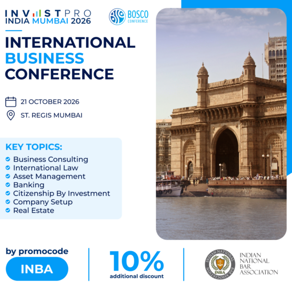 INBA Supports Bosco Conference For Invest Pro Mumbai 2026 International Business Conference On October 21, 2026